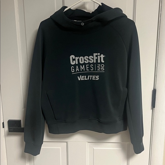 Velites Tops - CrossFit Games 2025Velites -Women's Black Hooded Sweatshirt w/magnetic pockets!